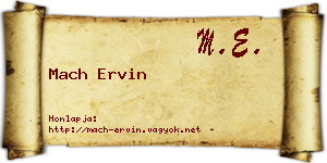 Mach Ervin névjegykártya