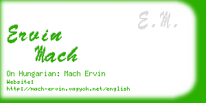 ervin mach business card